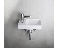 SAPHO PICCOLINO umývátko 30,8x17cm, litý mramor, baterie vlevo, bílá (5)