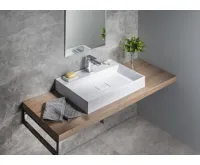 SAPHO GODIVA umyvadlo, litý mramor, 68x44cm, bílá (4)