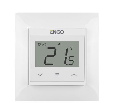 ENGO Controls Wi-Fi termostat E55-W vhodný do rámečku 55x55, bílý, ENGO Smart, TUYA