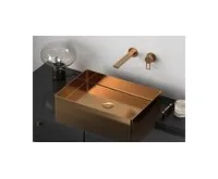 SAPHO AURUM nerezové umyvadlo na desku, 50x35,2cm, včetně výpusti, měď mat (1)