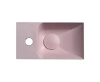 SAPHO PICCOLINO betonové umývátko 30,8x17cm, baterie vlevo, růžová mat (1)