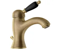 SAPHO KIRKÉ BLACK stojánková umyvadlová baterie s výpustí, černá páčka, bronz SAPHO KIRKÉ BLACK stojánková umyvadlová baterie s výpustí, černá páčka, bronz