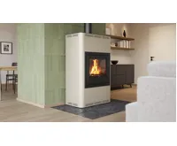 HS Flamingo Krbová kamna AQUAFLAM ® 25 s výměníkem - krémová, manuální regulace (28)