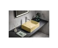 SAPHO FORMIGO betonové umyvadlo na desku, 47,5x36,5cm, žlutá mat (1)