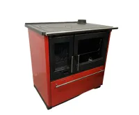 PLAMEN Sporák na tuhá paliva 850 GLAS - L červený (5)