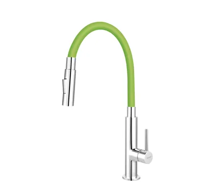 NOVASERVIS Dřezová stojánková baterie se zeleným ramenem a sprškou - 70730,0Z