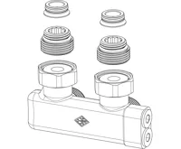 Heimeier Křížový kus, připojovací šroubení pro tělesa VK, rohové, připojení R1/2" a G3/4" Heimeier Křížový kus, připojovací šroubení pro tělesa VK, rohové, připojení R1/2" a G3/4"