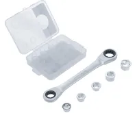 BGS Ráčnový očkový klíč se sadou adaptérů, 8–19 mm, 6dílná BGS Ráčnový očkový klíč se sadou adaptérů, 8–19 mm, 6dílná