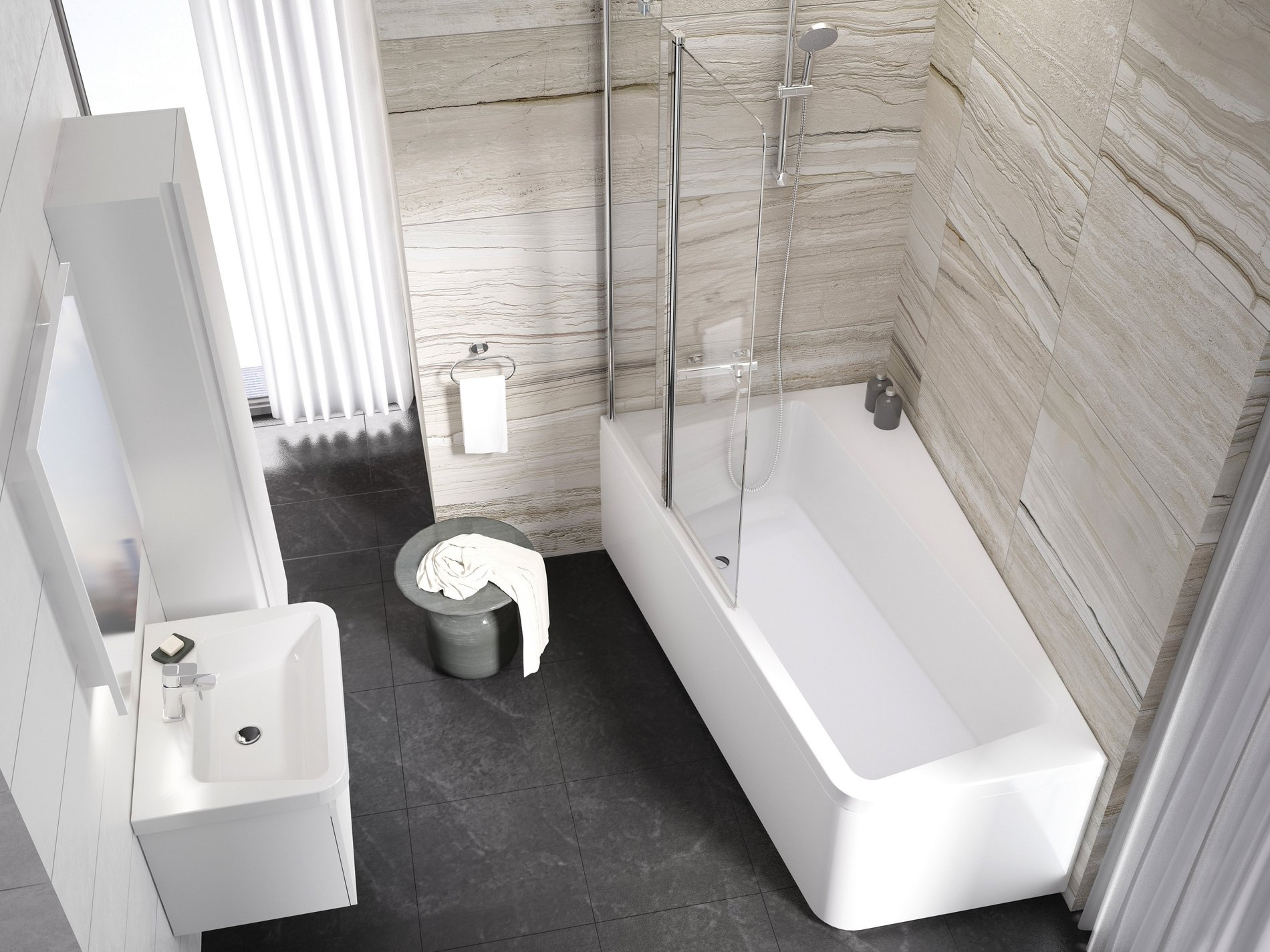 Ravak akrylátová vana 10° 160x95 l snowwhite | akce doživotní záruka