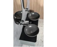 SAPHO TURF betonové umyvadlo na desku, včetně výpusti, Ø 44cm, černý granit (4)