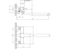 BRUCKNER BARON nástěnná umyvadlová/vanová baterie, chrom (2)