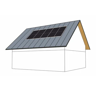 Solar Kerberos střešní konstrukce na šikmou plechovou střechu pro 5 panelů