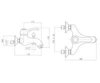 SAPHO KIRKÉ nástěnná vanová baterie, bronz (2)