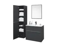Mailo, koupelnová skříňka s keramickým umyvadlem, antracit, 2 zásuvky, 610x700x480 mm (9)