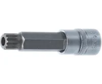 BGS Hlavice zástrčná 1/2" XZN M16 x 100 mm, s vrtáním