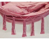 Závěsné křeslo DIONA s třásněmi starorůžová IWH-10190013 (5)