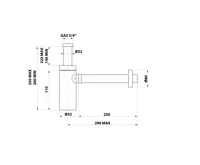 BONOMINI KING umyvadlový sifon 5/4", odpad 32 mm, ABS/chrom (4)