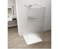 POLYSAN ESCA GOLD MATT jednodílná sprchová zástěna do prostoru, sklo Flute, 1200 mm