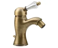 SAPHO KIRKÉ CRYSTAL stojánková bidetová baterie s výpustí, páčka krystal, bronz