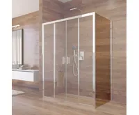 Lima pevný díl skleněný, 80x190 cm, sklo čiré 6 mm, polorámový - chrom ALU (3)