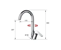 SAPHO CORNELI stojánková dřezová baterie, chrom (2)