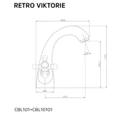 Umyvadlová stojánková baterie, Retro Viktorie, bez výpusti, chrom (1)
