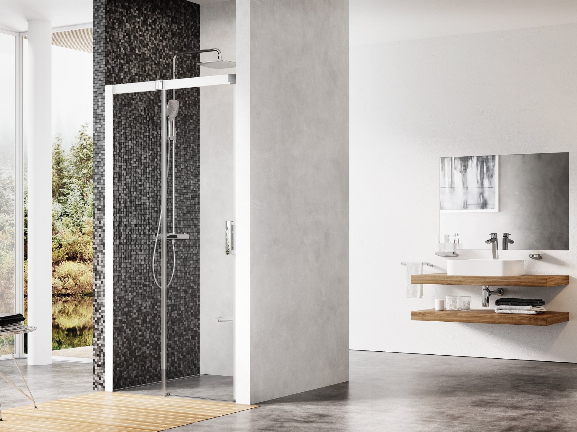 Ravak sprchové dveře msd2-110 l bílá+transparent