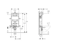 AQUALINE Závěsné WC Taurus s podomítkovou nádržkou a tlačítkem Geberit, bílá (2)