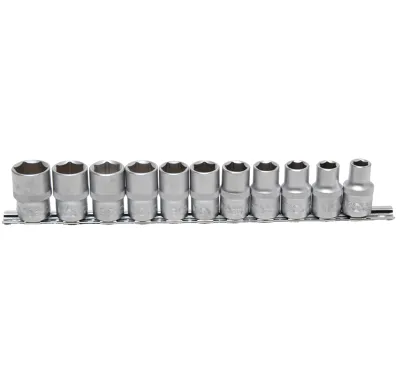 BGS Hlavice nástrčné 1/2", 6ti hranné 10-21 mm, 11 dílů