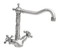 SAPHO ANTEA stojánková umyvadlová baterie s retro hubicí s výpustí, nikl