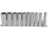 BGS Hlavice nástrčné 1/2"; 3/8"-15/16" prodloužené, na kolejnici,11 dílů BGS Hlavice nástrčné 1/2"; 3/8"-15/16" prodloužené, na kolejnici,11 dílů