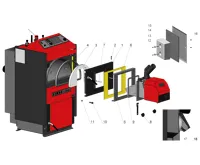 Atmos Sada pro zabudování hořáku na pelety do vrchních dvířek A25 starého kotle, s levým otvíráním