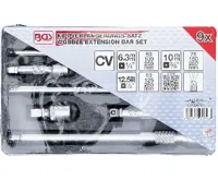 BGS Sada sklopného prodloužení, 6,3 mm (1/4"), 10 mm (3/8"), 12,5 mm (1/2"), 9dílná (1)