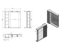 SAPHO PULSE galerka s LED osvětlením, 75x80x17cm, pravá, bílá/antracit (10)