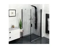 POLYSAN ZOOM BLACK boční stěna 1000mm, čiré sklo (1)