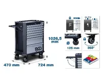 BGS Dílenský vozík, 8 zásuvek, se 299 nástroji (1)