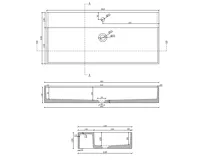 SAPHO QUADRADO betonové umyvadlo včetně výpusti, 96x44cm, černý granit (7)