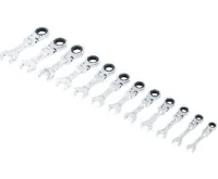 BGS Klíče očkoploché 8,0 - 19,0 mm, ráčnové, kloubové, krátké, 12 dílů (1)