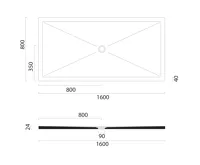 GSI Keramická sprchová vanička, obdélník 160x80x2cm, cenere mat (2)