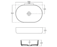 ISVEA INFINITY OVAL keramické umyvadlo na desku, 55x36cm, černá mat (10)