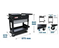 BGS Dílenský vozík, 2 zásuvky, horizontální dvojitý výsuv, prázdný (1)