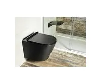SAPHO PACO závěsná WC mísa, Rimless, 36x53cm, černá mat (1)