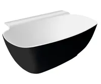 POLYSAN NIGRA volně stojící vana litý mramor 158x80x45cm, černá/bílá