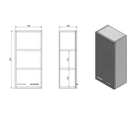 AQUALINE ZOJA/KERAMIA FRESH horní skříňka 35x76x23cm, dub platin (5)