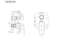 Eve sprchová baterie podomítková s trojcestným přepínačem, Mbox, oválný kryt (2)