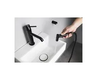 SAPHO RHAPSODY stojánková umyvadlová baterie s bidetovou sprchou, černá (1)