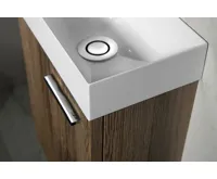 SAPHO PICCOLINO umývátko 30,8x17cm, litý mramor, baterie vlevo, bílá (9)