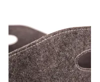 HS Flamingo Koš na dřevo plstěný velký, šedý (2)