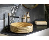 SAPHO SOLARIS stojánková umyvadlová baterie vysoká, černá/zlato mat (6)