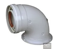 Mora-Top Koleno s přírubou a měřícími otvory 60/100 - 90° pro 18KT Mora-Top Koleno s přírubou a měřícími otvory 60/100 - 90° pro 18KT